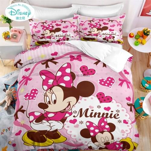Disney Mickey Mouse Mickey Minnie Donald Duck Cute Cartoon Print Down Quilt Pillowcase Childrens Bedding Set Home Textile