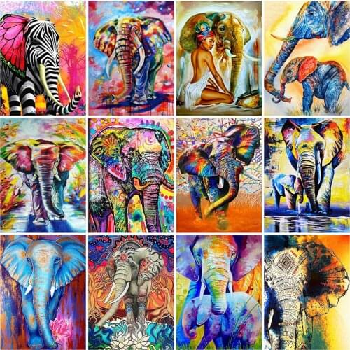 Evershine Diamond Painting Elephant 5D DIY Animals Diamond Mosaic Full Square Drill Embroidery Rhinestone Home Decor Gift