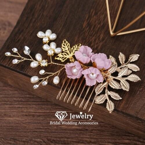 CC Hair Combs Wedding Accessories Engagement Hair Ornaments Women Jewelry Stick Headpiece 100% Handmade Headdress Gifts M158