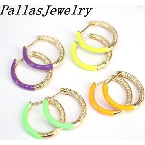 4Pairs, Gold-Color Circle Earrings Jewelry Enamel Round Vintage Boho for Women 2020 Brincos Gifts