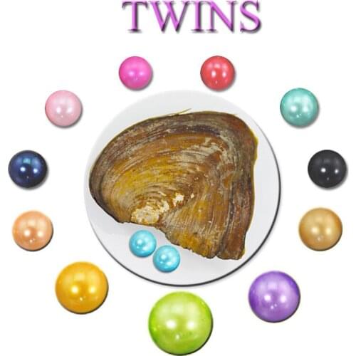 2018 DIY 6-7mm round Oyster Twins Pearl 27 mix color freshwater Natural pearl Gift DIY Loose Decorations Vacuum Packaging