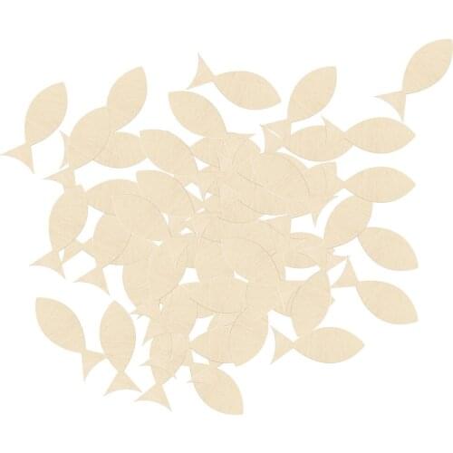 Natural Unpainted Wood Cutout - Fish Shape - Set of 50 Wooden Fish Cutouts Shapes Wooden Fish Cutouts