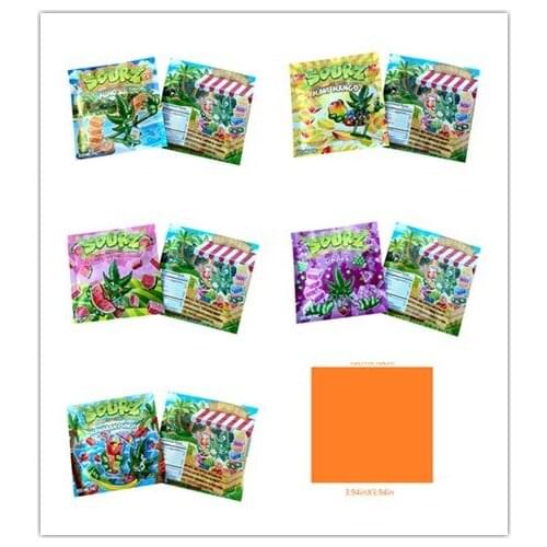 NEW) Five flavors Sour Candy Bag Resealable Packaging- ONLY Bag No food Patch