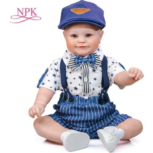 NPK 60CM Huge Original Size Bebe Boy Doll Maddie Soft Body Flexible Hand-Drawing Hair 3D Skin Tone with Veins Collectible doll