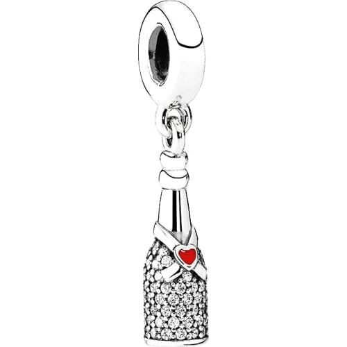 Factory Wholesale 925 Silver Beer Bottles DIY Charm Beads Pendant