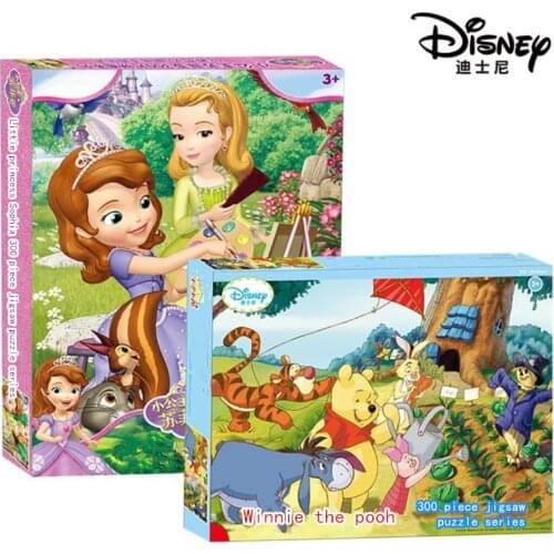 Disney Toy 300 Pieces of Paper Jigsaw Puzzle Cartoon Princess Sophia, Mickey Frozen Puzzles Toys for Children