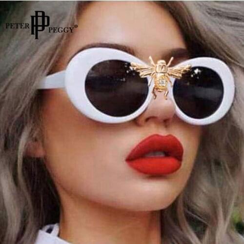 Peterpeggy Classic Clout Goggle Kurt Cobain Glasses Oval Ladies Sunglasses Vintage Retro Sun Glasses Womens Uv400 Gafas De Sol