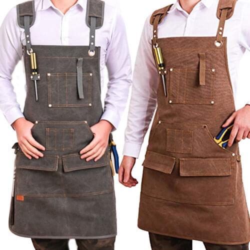 Durable Adjustable Tool Apron for men women With Multi Pocket for Cafe Beauty Studios Hair Salon Gardening Woodworking Apron