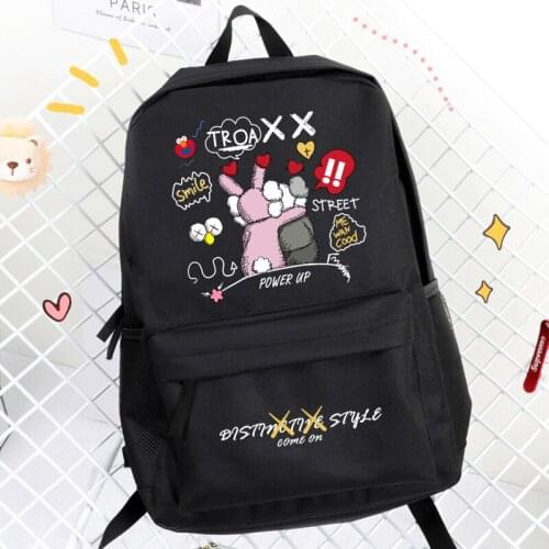 Cartoon ulzzang printing Schoolbags For Boys And Girls Printed Street hugs Women Laptop Bag Backpack men travel bag