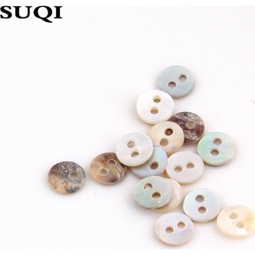 100 PCS Natural Shell slice Color Japan Mother of Pearl MOP Round Shell 2 Hole Button Sewing Accessories 6mm to 22mm