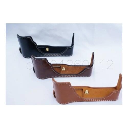 Camera Video Bag Bottom Half Case With screw for Fujifilm X70 PU Grip Base With Battery Opening