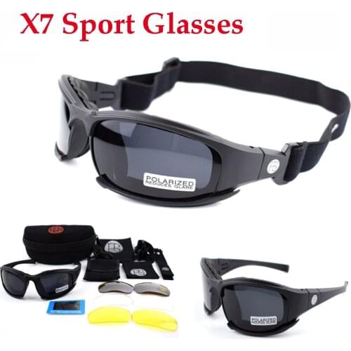 Tactical X7 Polarized Sport Sunglasses Shooting Glasses Hunting Airsoft Sports Goggles Hiking Eyewear 4 Lens Kit
