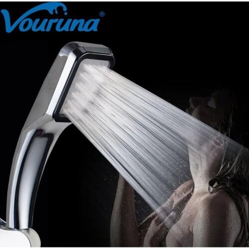 VOURUNA ABS Chrome One Function Hand Shower Head Spa Massage Handheld Shower