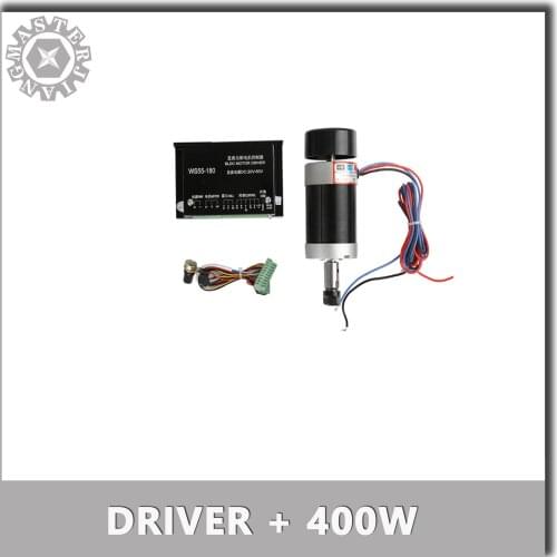 WS55-180 DC20-50V Stepper Motor Driver Kit+NEW DC 400W Brushless CNC Spindle Motor 0.4KW ER11 55MM brushless spindle