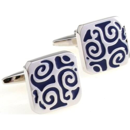 Cufflinks Retail Blue black three-color vintage decorative pattern cufflinks nail sleeve 155924 free shipping+free gift box