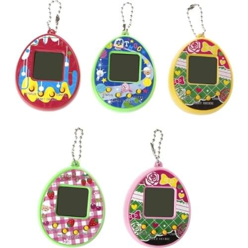 LCD Virtual Digital Pet Egg Handheld Electronic Game Machine Toy With Keychain