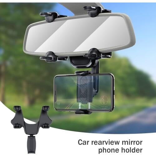 1 Pc Universal Car Phone Holder Rearview Mirror Phone Holder Mount Smartphone Cradle Stand Rear View Mirror Mobile Phone Support