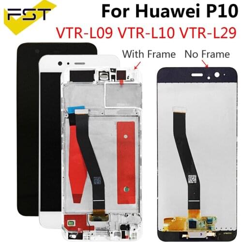 For Huawei P10 LCD Display Touch Screen Digitizer Assembly With Frame VTR-L09 VTR-L10 VTR-L29 For 5.1" Huawei P10 LCD