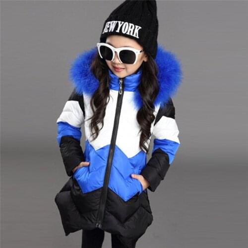 2020 Girls Winter Coat Children Parkas Irregular Hem Thick Fur Collar Coat Large Padded Winter Jacket Girl Child Kids Parkas