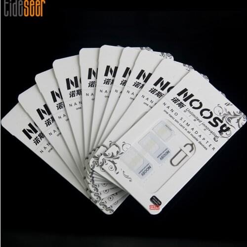 4 in 1 Nano Sim Adapter to Micro/Standard SIM Card Adaptor with Eject Pin for iPhone Samsung Xiaomi Mobile Phone