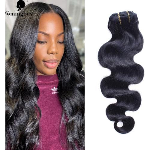 Brazilian Body Wave Clip In Human Hair Extensions Natural Color 10-26 Inches 120g/240g Remy Hair Clip Ins For Black Women