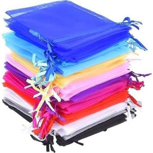 7x9 9X12 13x18cm Organza Bag Jewelry Packaging Bags Wedding Decoration Favors Drawable Gift Bag Display Jewelry Pouches 5Z