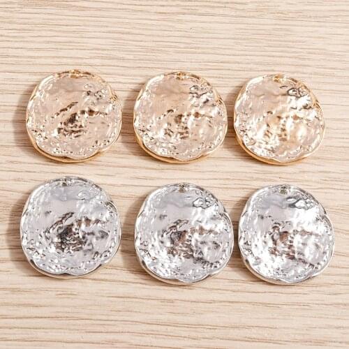 5pcs/lot 23*24mm Fashion Zinc Alloy Coin Circle Charms Pendants Jewelry Making DIY Handmade Decoration for Necklaces Earrings