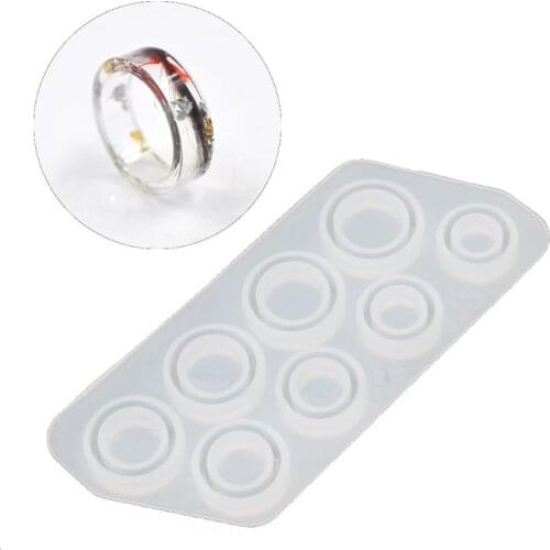 8Pcs Assorted Sizes Ring Silicone Mold Jewelry Resin Casting Mold US Size 5-12 A0KD