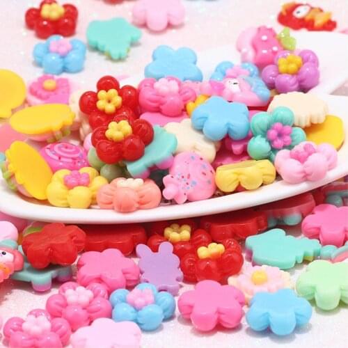 80pcs Acrylic Resin Slime Cartoon Chidren DIY Toys Beads Girl Gift Candy Sweets Flatback Dress Up Accessories HandiCrafts Toy