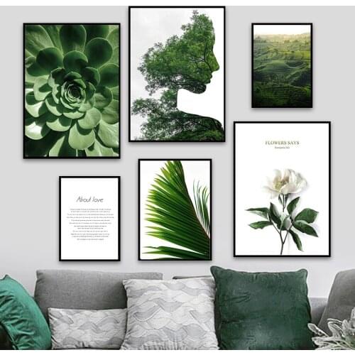 Jade Butterfly Palm Peony Banyan Quote Wall Art Canvas Painting Nordic Posters And Prints Wall Pictures For Living Room Decor
