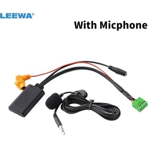 LEEWA 5X Car Wireless Bluetooth Module MMI 3G AMI Aux Audio Cable With Micphone For Audi Q5 A6L A4L Q7 A5 S5 AUX Cable #CA6193