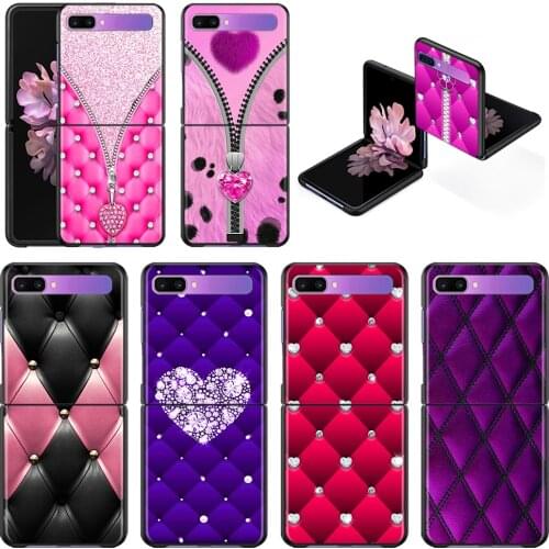Phone Case For Samsung Galaxy Z Flip3 5G z flip Cover Hard Shell Black Fundas PC para Sofa Leather Pattern