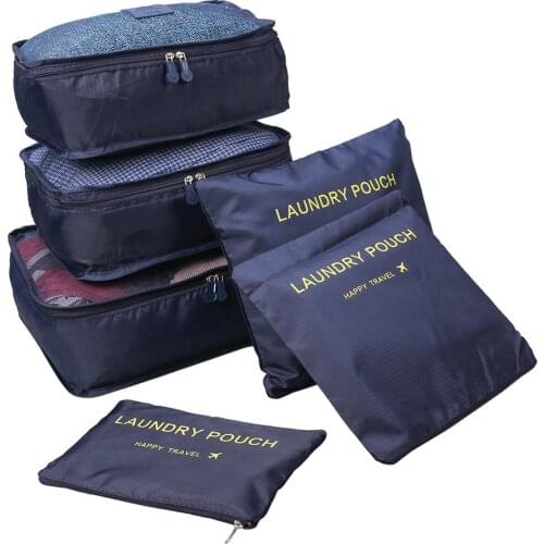 6pcs/set Travel Organizer Storage Bags Portable Luggage Organizer Clothes Tidy Pouch Suitcase Packing Cube Case