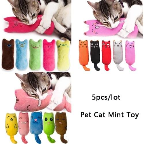 Teeth Grinding Catnip Toys Funny Interactive Plush Cat Toy Pet Kitten Chewing Vocal Toy Claws Thumb Bite Cat Mint Cute Cat Toy