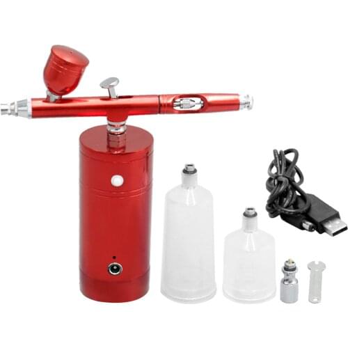 KKmoon Rechargeable USB Airbrush Kit Airbrush Compressor Spray Pump Dual Action Airbrush Gun for FX Makeup Tattoo Painting