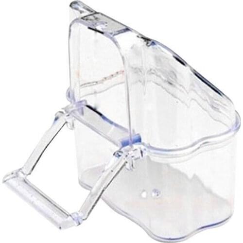 Bird Cage Feeder Plastic Splashproof Clear Parrot Bowl Pigeons Feeder Pet Feeding Device Parrot Food Container Bird Accessories