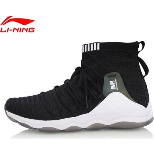 Li-Ning Men NO BOUNDARY 2019 HIGH UPPER Training Shoes Cushion Mono Yarn Breathable LiNing Sport Shoes Sneakers AFJP013 SAMJ19