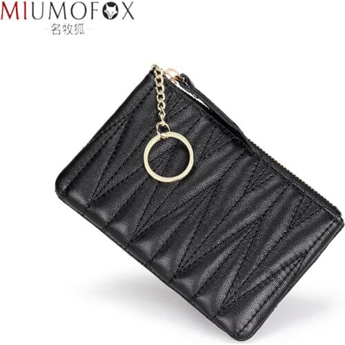 Sheepskin Leather Mini Wallet Card Holder Womens Mini Coin Packet Ladies Key Wallets Small Bus ID Cards Bag Light Clutch Purse
