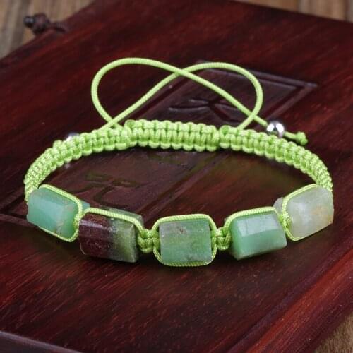 Multicolor Natutal Labradorite Stone Beaded Adjustable Handmade Cotton Rope Weave Energy Bracelet For Men Women Jewelry Gift