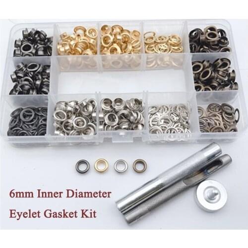 6 Mm Inner Diameter Washer Kit, 4 Colors Washer Metal Eyelets 3 Buckle Air Holes Installation Tool Kit 100/200/400 Pieces/set