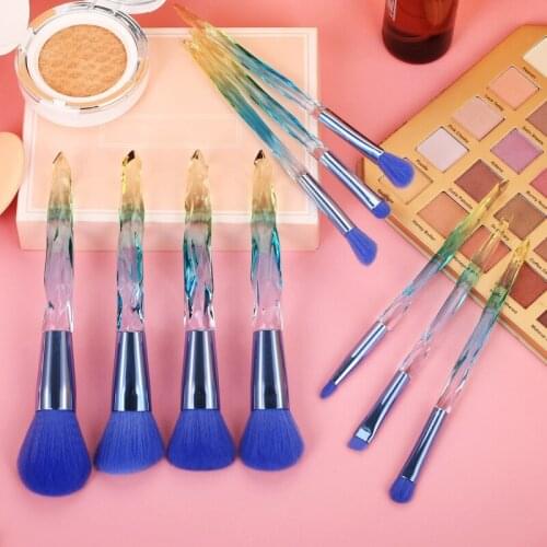 10Pcs Makeup Brushes Set Powder EyeShadow Blending Eyeliner Eyelash Eyebrow Cosmetic Brushes Kits With Crystal Diamond Handle