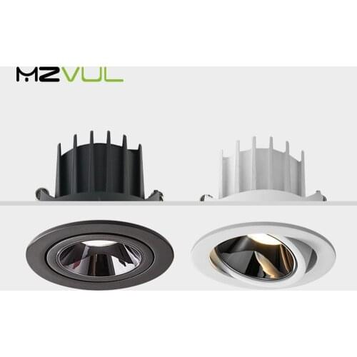 No Glare LED Downlight Black/White Dimmable Spot lights led 7W 12W Down Light 220V 110V Round Recessed Spot Lighting Fixtures