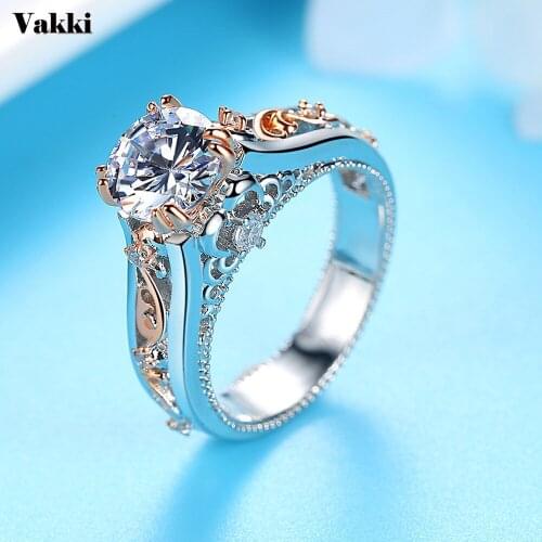 AAA Zircon Engagement Rings For Women Rose Gold Color Wedding Female Rings Anel Austrian Crystals Jewelry Top Quality Bijouterie