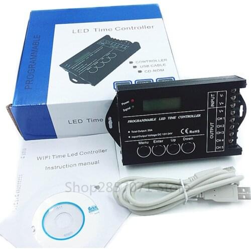 Time programable RGB LED Controller RGBW Dimmer TC420 DC12V 24V 5Channel max 20A Common Anode Programn]mable