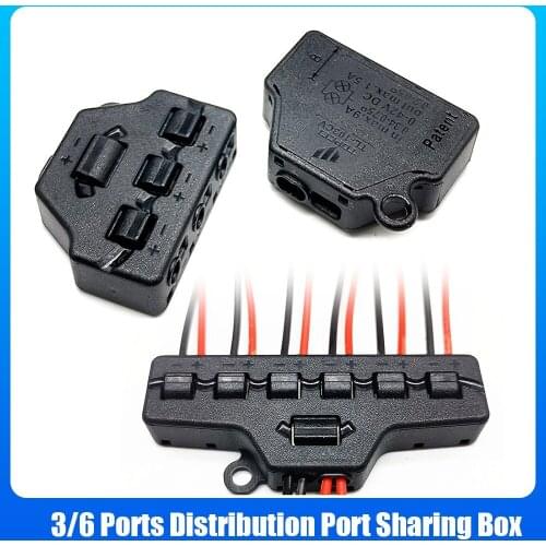 3/6 Ports Line Splitter Distribution Port Sharing Box Distributor Hub for Scale Model Lights Parallel Connection