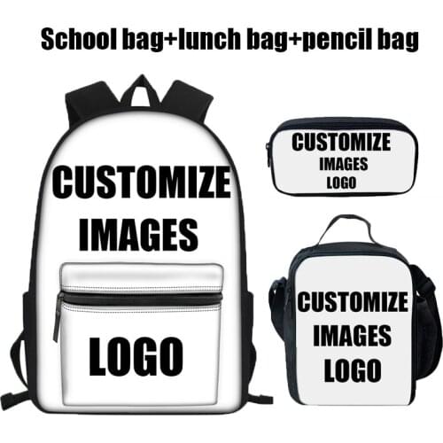 Custom Your Image/Logo 3D Print Backpack High Middle School Backpacks for Teenager Boys Girls Bagpack Student Book Bags Mochila