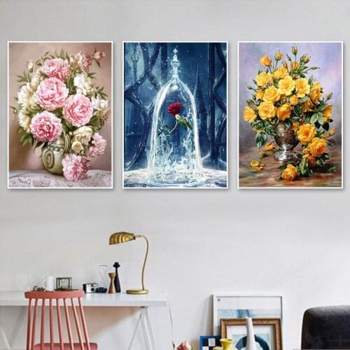 Modern Pastoral Flowers Posters And Prints Classical European Canvas Painting Printed Wall Art Pictures Home Decoration Mural