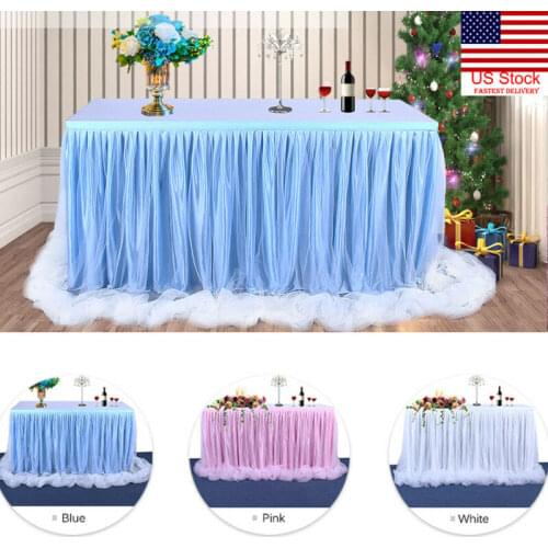 6ft Wedding Tulle Tutu Table Skirt Party Birthday Festive Baby Shower Decor