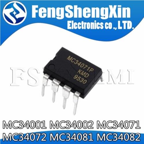 5PCS MC34071P DIP8 MC34071PG MC34071 DIP-8 DIP Single Supply 3.0 V to 44 V Operational Amplifiers IC