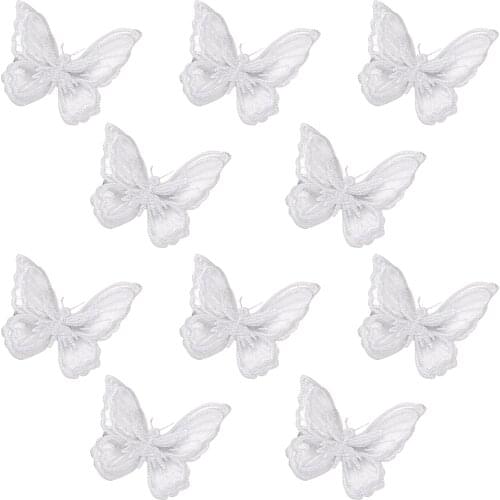 Tinksky 10pcs Butterfly Hair Clip Exquisite Elegant White Hair Accessory Hair Clips Headpiece Headwear for Girls Ladies Women